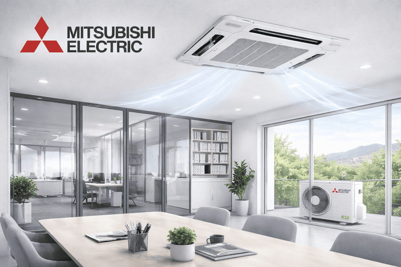 Mitsubishi Electric Deckengeräte für Single-Split Klimaanlagen – leistungsstarke Klimatisierung für Gewerbe