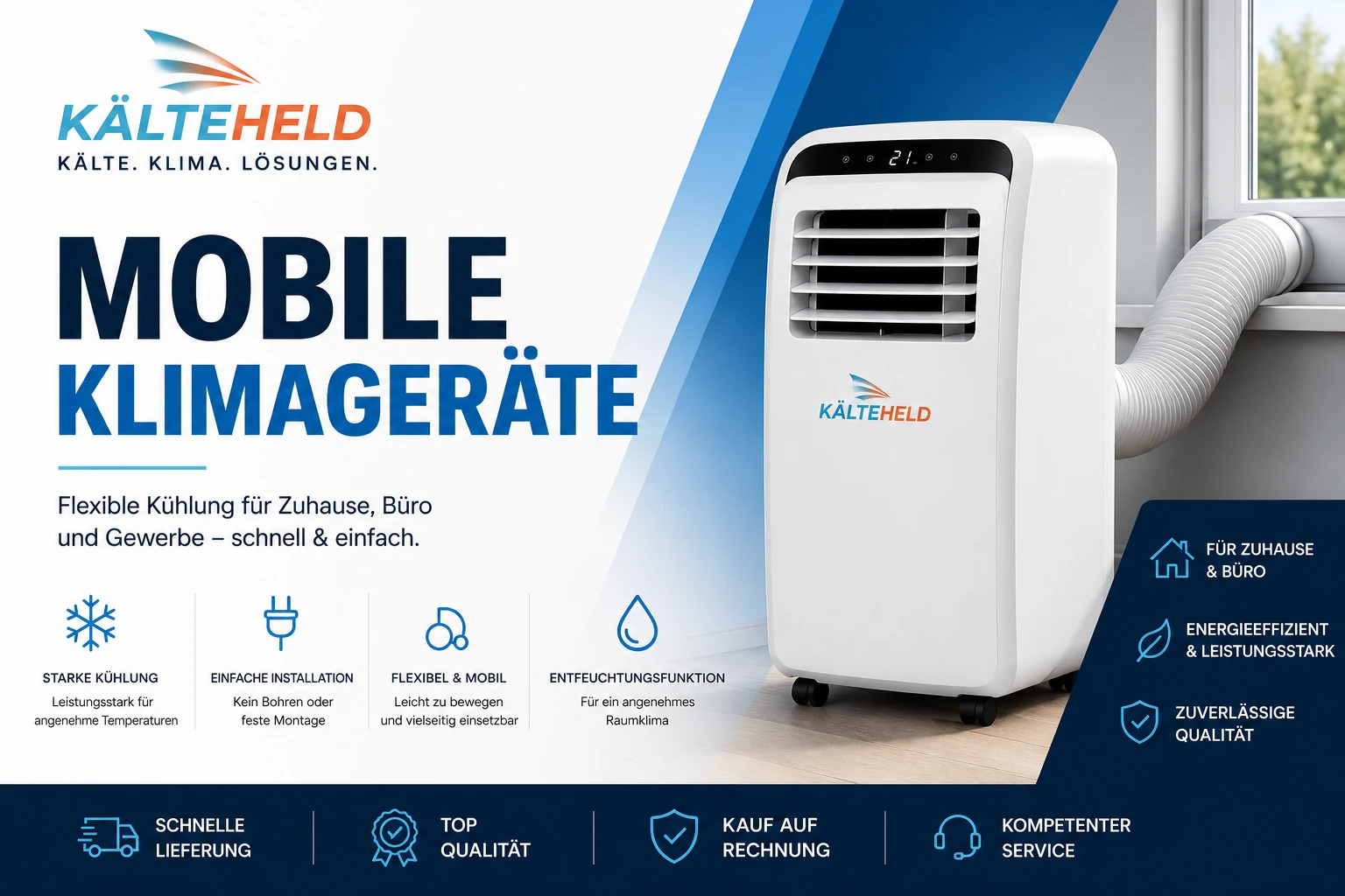 Mobiles Klimagerät mit Abluftschlauch