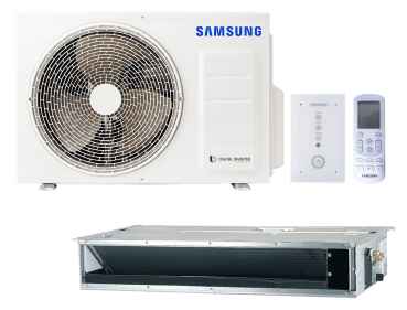 SAMSUNG BAC superfl. Kanaleinbaugerät Set Kühlen 2.6 kW | Heizen 3.3 kW AC026RNLDK IR