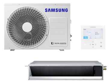 SAMSUNG BAC superfl. Kanaleinbaugerät Set Kühlen 5.0 kW | Heizen 6.0 kW AC052RNLDK KB