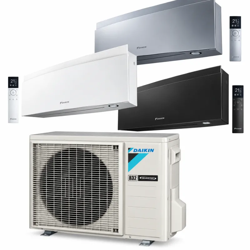 Daikin Emura 3 FTXJ25AB / RXJ25AB Single-Split Set | 2,5 kW | Mattschwarz | R32 Premium Design Klimaanlage WiFi