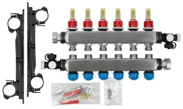 Heizkreisverteiler Edelstahl RMV 66-fach Verteiler, Maße 44 x 41,5 cmDAIKIN Heizkreisverteiler Edelstahl RMV6Typ: ECOLLECTRMV6A