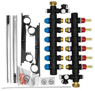 Heizkreisverteiler Kunststoff, RMX 66-fach Verteiler, Maße 44 x 40 cmDAIKIN Heizkreisverteiler Kunststoff,RMX 6Typ: ECOLLECTRMX6A
