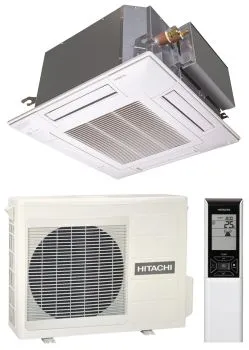 HITACHI 4-Wege-Kassettengerät LC RAI-25RPE + RAC-25NPE Deckengerät-Set - 3,5 kW