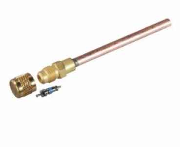 Schrader Lötstutzen 1/4"" SAE (7/16"" UNF) - 6 mm Kupfer 50 mm Länge