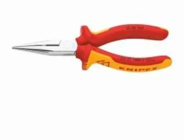 KNIPEX VDE Flachrundzange mit Schneide 160 mm, verchr.