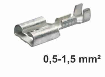 Steckverbinder unisoliert 6,3x0,8 mm, f. 0,5-1,5 mm² 100 Stück