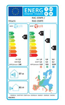 Hitachi RAD-35RPE + RAC-35NPE – Kanalgerät-Set 3,5 kW R32 – Split-Klimaanlage