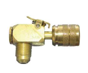 Schnellkupplung m. Schraderventil 90° 27-C 1/2"-20UNF (5/16"SAE) R410A gebogen