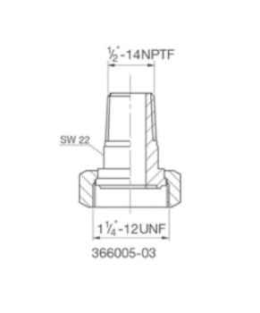 Bitzer Adapter f.Druckentlastungs-Ventil 1-1/4"x1/2''-14NPTF AG