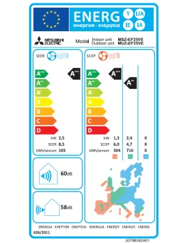 Mitsubishi Electric MSZ-EF25VGKW + MUZ-EF25VG Wandgerät-Set Premiun Weiß 2.5 kW