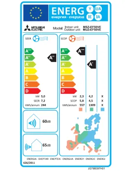 Mitsubishi Electric MSZ-EF50VGKB + MUZ-EF50VG Wandgerät-Set Premium Schwarz 5.0 kW