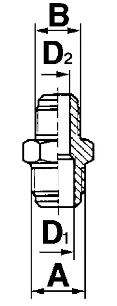Verbindungsnippel reduziert VR 7/8"UNFx3/4"UNF