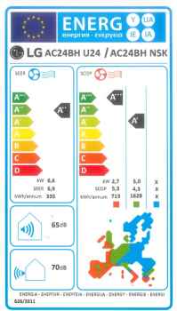 LG ARTCOOL Energy AC24BK.NSK + AC24BK.U24 Wandgerät-Set 6,6 kW