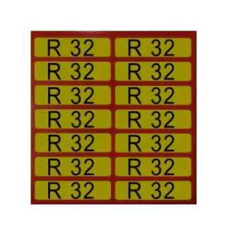 Aufkleber für Richtungspfeile brennbar R32 (1 Satz = 14 St.) brennbar