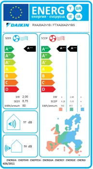 DAIKIN Germany FTXA20CS + RXA20A8 Wandgerät-Set Stylish Silber (5 Jahre Garantie) 2,0 kW