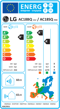 LG ARTCOOL Energy AC18BK.NSK + AC18BK.UL2 Wandgerät-Set 5.0 kW