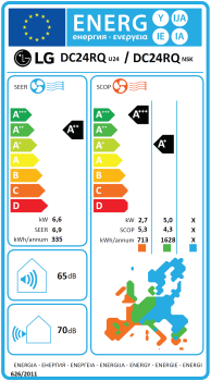 LG DELUXE DC24RH.NSK + DC24RH.U24 Wandgerät-Set 6.6 kW