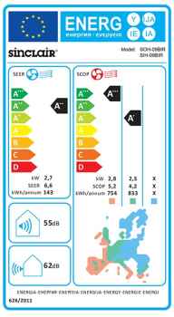 SINCLAIR RAY SIH-09BIR + SOH-09BIR Split-Wandgerät Set - 2,7 kW