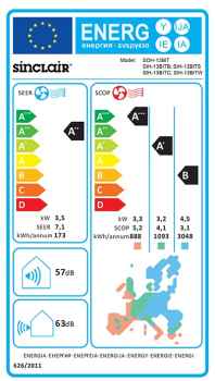 SINCLAIR TERREL SIH-13BITS + SOH-13BIT Split-Wandgerät Set 3.5 kW