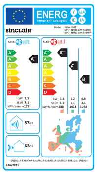 SINCLAIR TERREL SIH-13BITS + SOH-13BIT Split-Wandgerät Set 3.5 kW