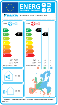 DAIKIN FTXA42AW + RXA42B Wandgerät Stylish WEISS 4.2 kW