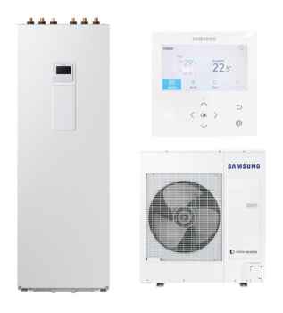 SAMSUNG TDM Split 12kW 400V m. ClimateHub 260L inkl. Fernbedienung Wärmepumpe