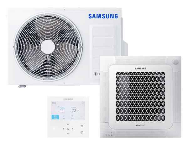 SAMSUNG BAC 4-Wege Kassette Wind-Free Set Kühlen 2.6 kW | Heizen  3.4 kW  AC026RNNDK KB