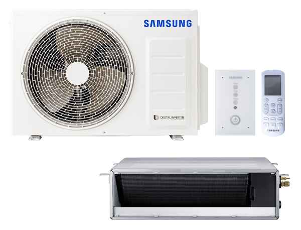 SAMSUNG BAC Kanaleinbaugerät Set Kühlen 3.5 kW | Heizen 4.0 kW AC035RNMDK IR
