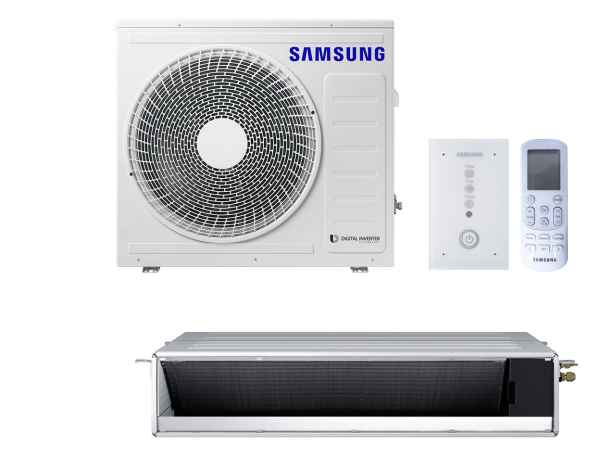 SAMSUNG BAC superfl. Kanaleinbaugerät Set Kühlen 7.1 kW | Heizen 8.0 kW AC071RNLDK IR