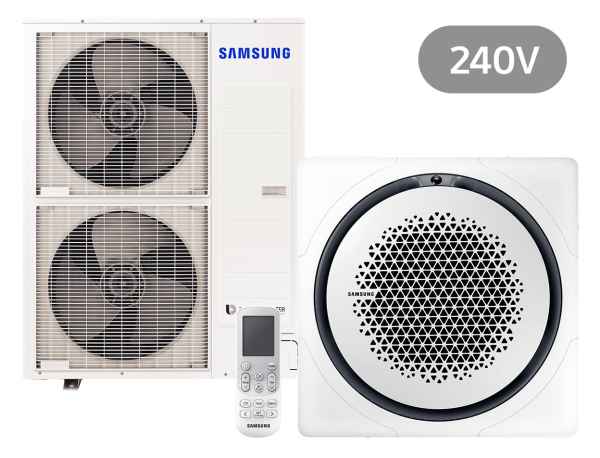 SAMSUNG BAC Deckenkassette Set Kühlen 13.4 kW | Heizen 15.5 kW AC140RN4PK IR 240 V eckig