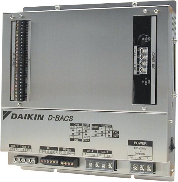 DAIKIN BACnet GATEWAYTyp DMS502A51 Schnittstelle GLT-F1/F2DAIKIN-D-BACS BACnet Gateway zurGebäudeleittechnikTyp: DMS502A51DAIKIN Gateway für die Anbindung derDAIKIN VRV-Anlage an eine vorhandeneGebäudeleittechnik zur Fernsteuerung von