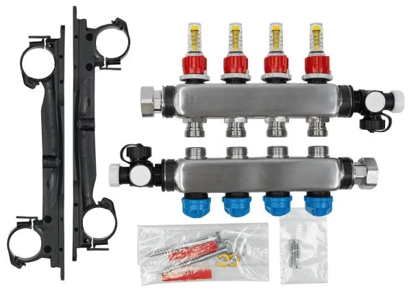 Heizkreisverteiler Edelstahl, RMV 44-fach Verteiler, Maße 44 x 31,5 cmDAIKIN Heizkreisverteiler Edelstahl, RMV4Typ: ECOLLECTRMV4A