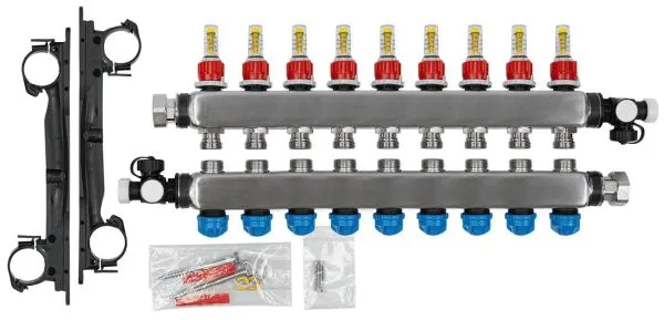 Heizkreisverteiler Edelstahl, RMV 99-fach Verteiler, Maße 44 x 56,5 cmDAIKIN Heizkreisverteiler Edelstahl, RMV9Typ: ECOLLECTRMV9A