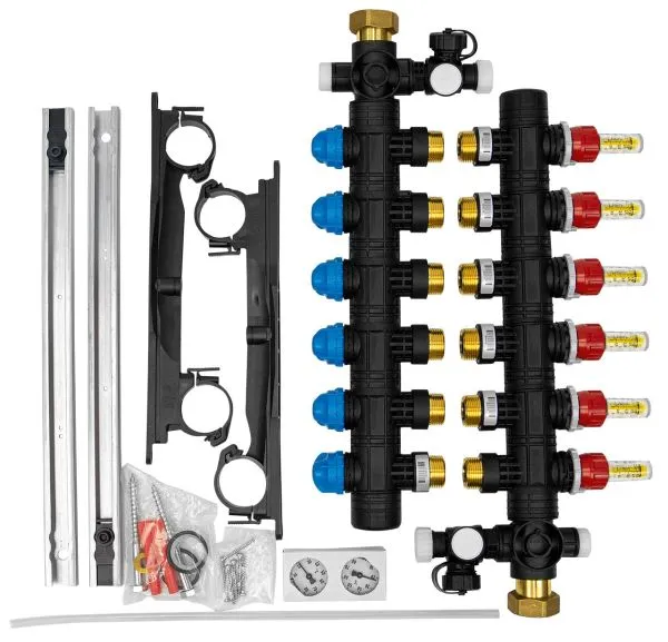 Heizkreisverteiler Kunststoff, RMX 66-fach Verteiler, Maße 44 x 40 cmDAIKIN Heizkreisverteiler Kunststoff,RMX 6Typ: ECOLLECTRMX6A