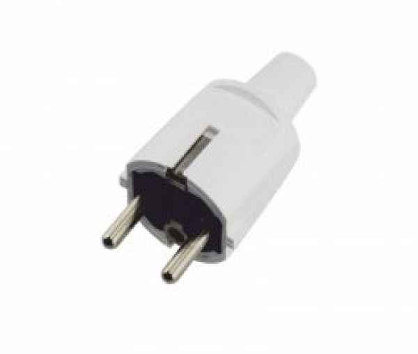 Schuko-Stecker IP20, gerade, Schraubklemmen