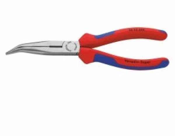 KNIPEX Flachrundzange m. Schneide, 200 mm, 40°, schwarz atram.