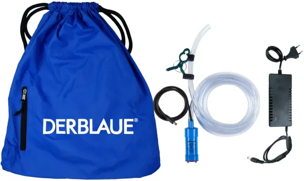 DERBLAUE- Pumpsystem (EU) 12V Pumpe Inkl. Netzteil-Schlauch-Beutel