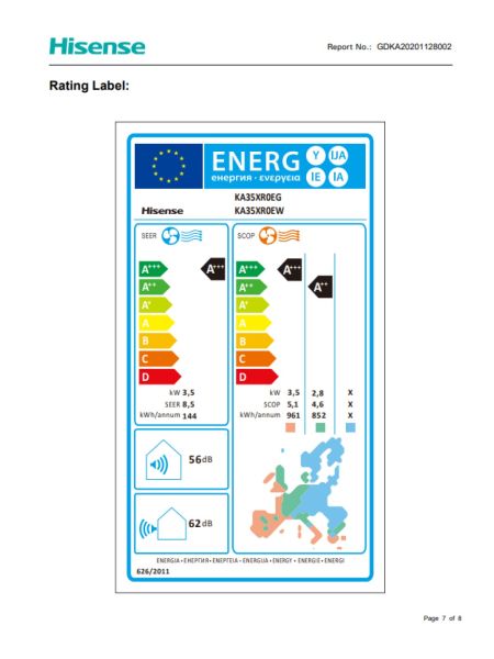 HISENSE Energy SE Wandgerät KA35XR0EG - 3,5 kW