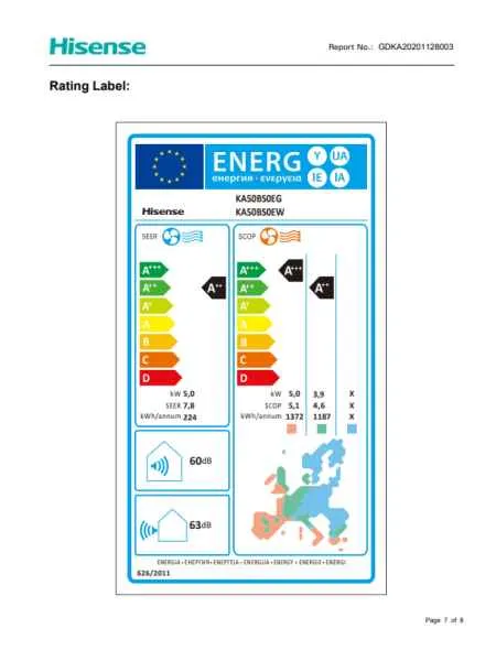 HISENSE Energy SE Wandgerät KA50BS0EG - 5,0 kW HISENSE Energy SE Wandgerät KA50BS0EG - 5,0 kW