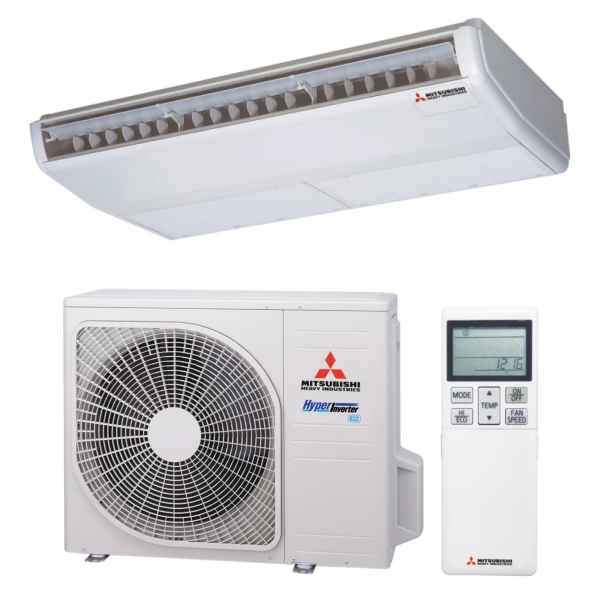 Mitsubishi Heavy FDE40VH + SRC40ZSX-W1 – Deckenunterbaugerät-Set 4,0 kW R32 – Split-Klimaanlage