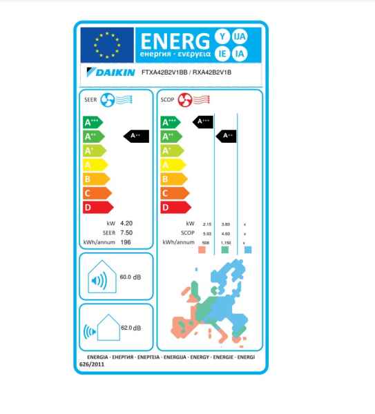 DAIKIN FTXA42BB + RXA42B Wandgerät Stylish SCHWARZ 4.2 kW