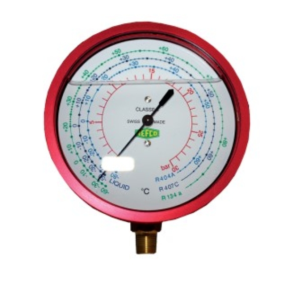 Refco Druckmanometer 100mm 7/16"UNF R7-320-DS R134a -1/+30bar