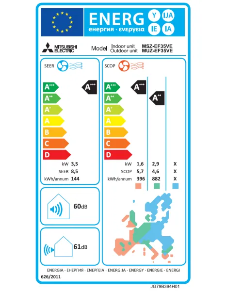 Mitsubishi Electric MSZ-EF25VGKB + MUZ-EF25VG Wandgerät-Set Premium Schwarz WiFi 2.5 kW Mitsubishi Electric MSZ-EF25VGKB + MUZ-EF25VG Wandgerät-Set Premium Schwarz WiFi 2.5 kW
