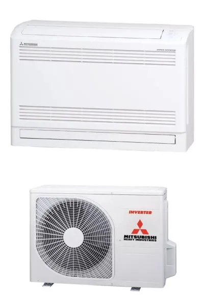 Mitsubishi Heavy SRF35ZS-W + SRC35ZS-W2 – Truhengerät-Set 3,5 kW R32 – Split-Klimaanlage