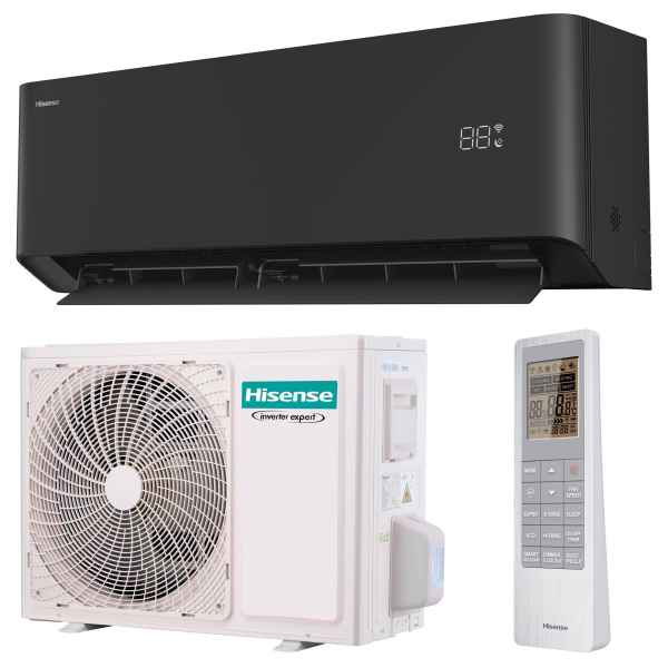 Hisense UNI HB schwarz Wandgerät-Set HB25XU0BG + AS25XU0EW - 2,6 kW Hisense UNI HB schwarz Wandgerät-Set HB25XU0BG + AS25XU0EW - 2,6 kW
