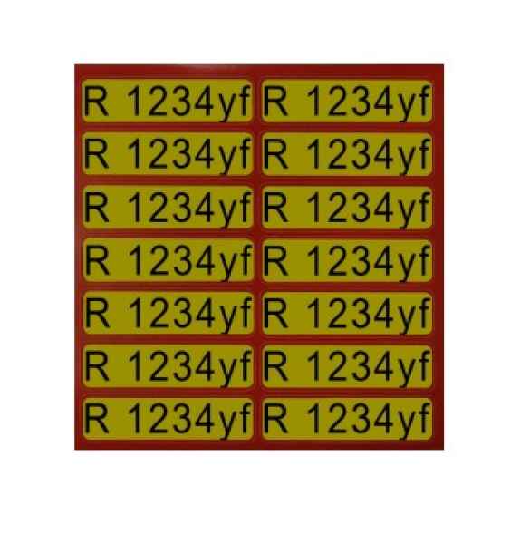 Aufkleber für Richtungspfeile brennbar R1234yf (1 Satz = 14 St.) brennbar