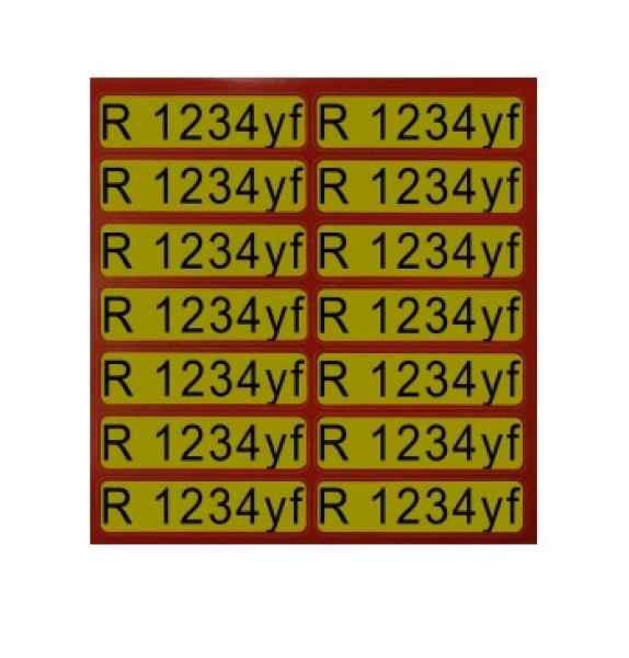 Aufkleber für Richtungspfeile brennbar R1234yf (1 Satz = 14 St.) brennbar