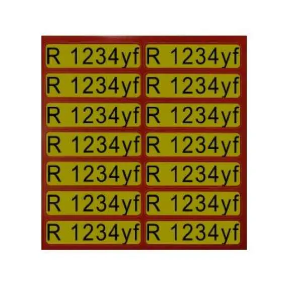 Aufkleber für Richtungspfeile brennbar R1234yf (1 Satz = 14 St.) brennbar