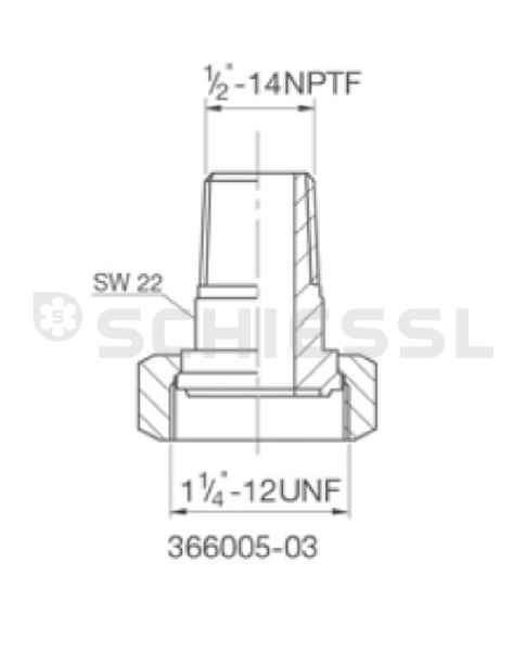 Bitzer Adapter f.Druckentlastungs-Ventil 1-1/4"x1/2''-14NPTF AG